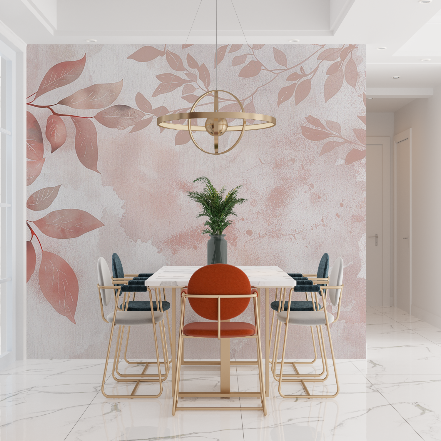 Powder Pink and Gray Wallpaper | Murals Wallpaper