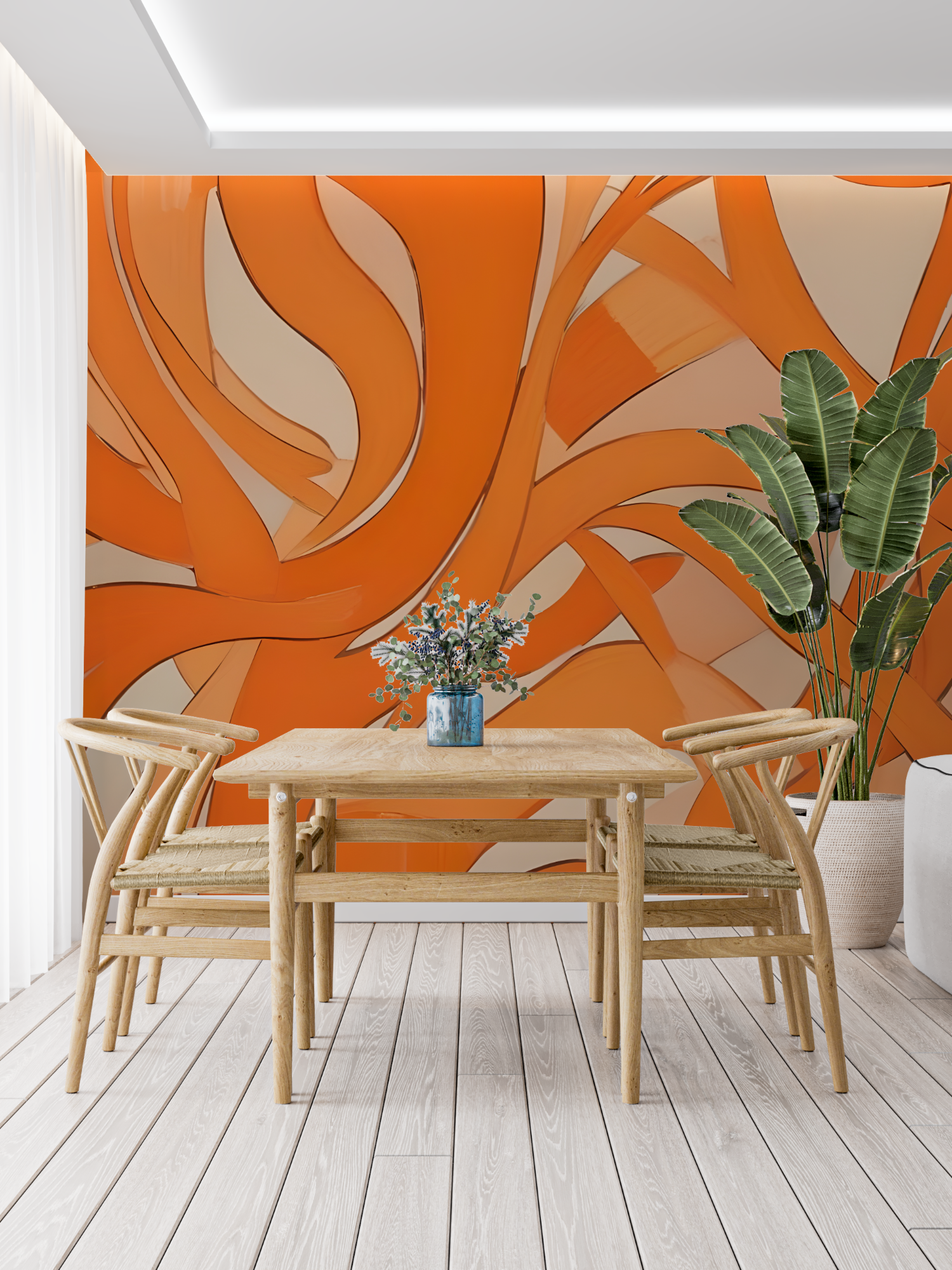 Fluid Orange Wallpaper | Murals Wallpaper
