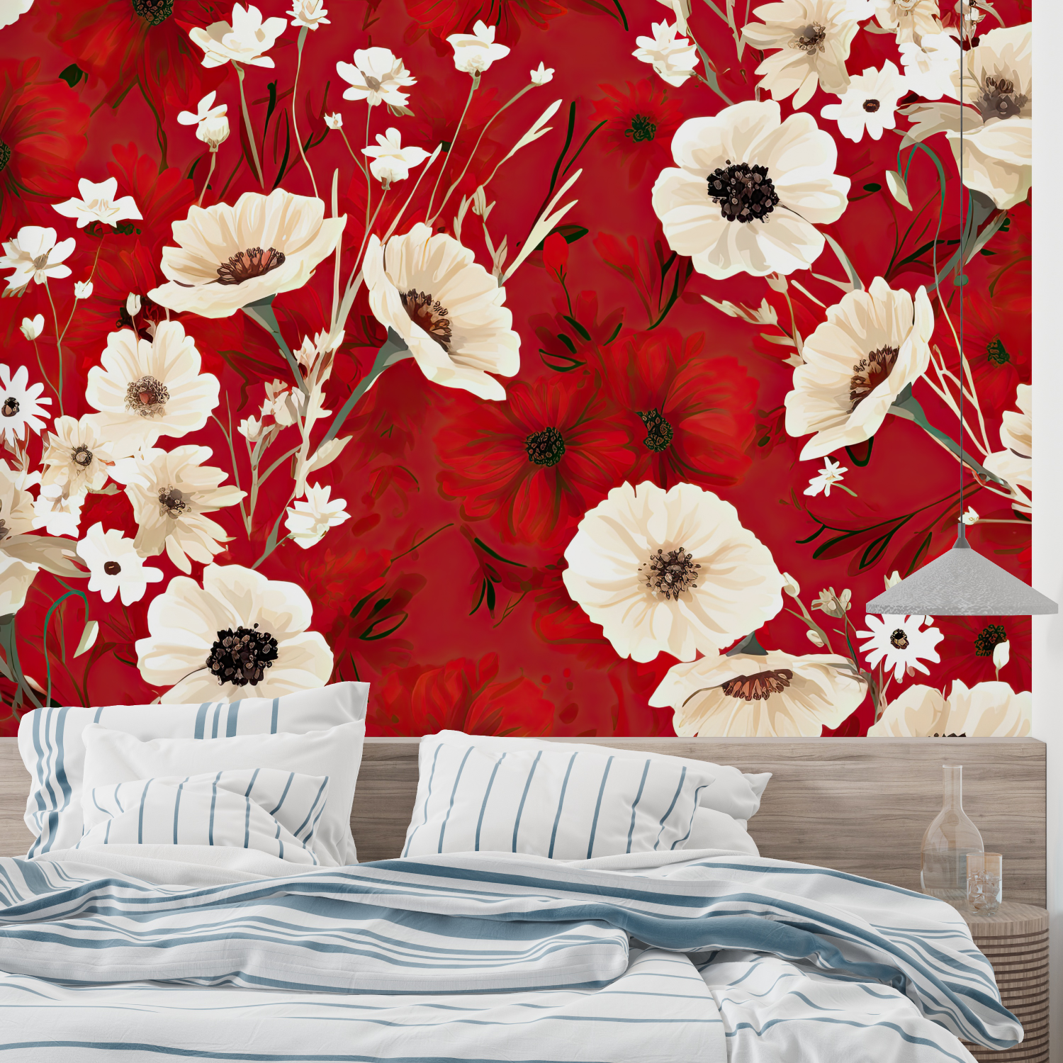 Red Floral Wallpaper | Murals Wallpaper