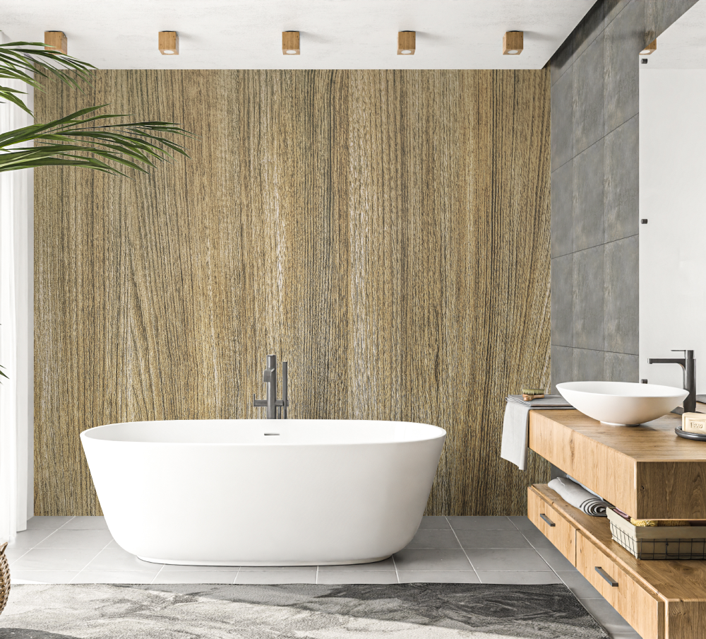 Wood-Look Wallpaper for Bathroom | Murals Wallpaper