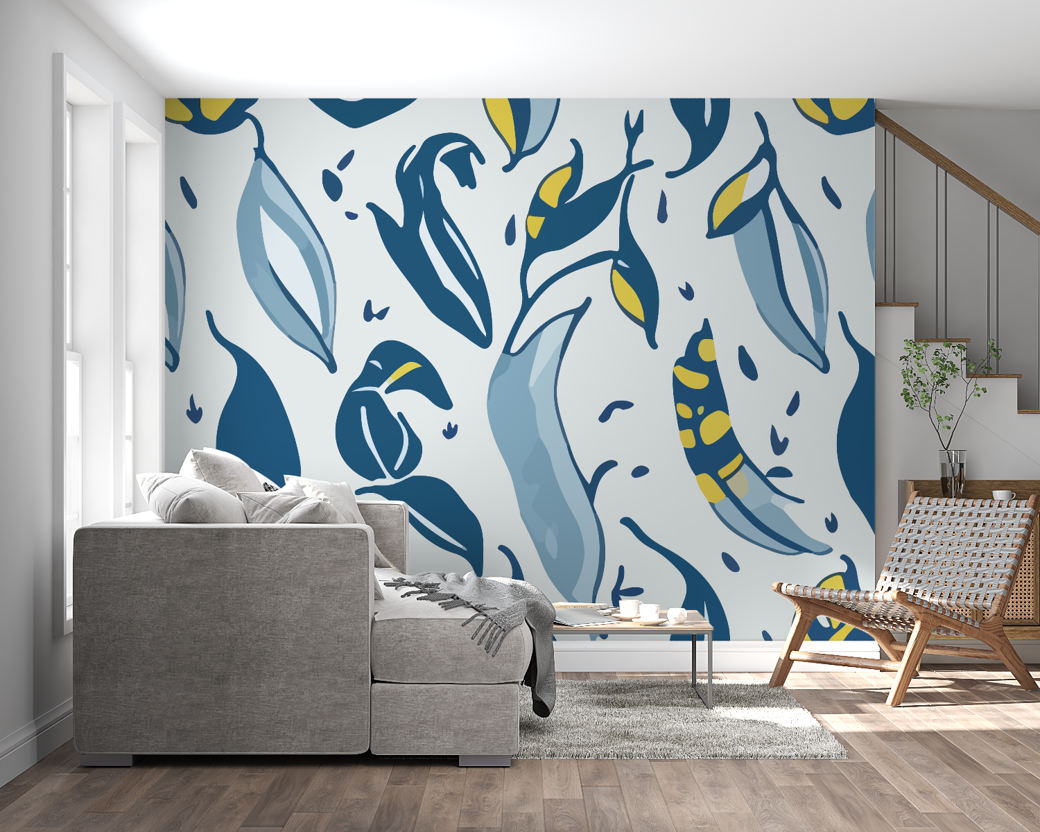 Yellow Blue Wallpaper | Murals Wallpaper