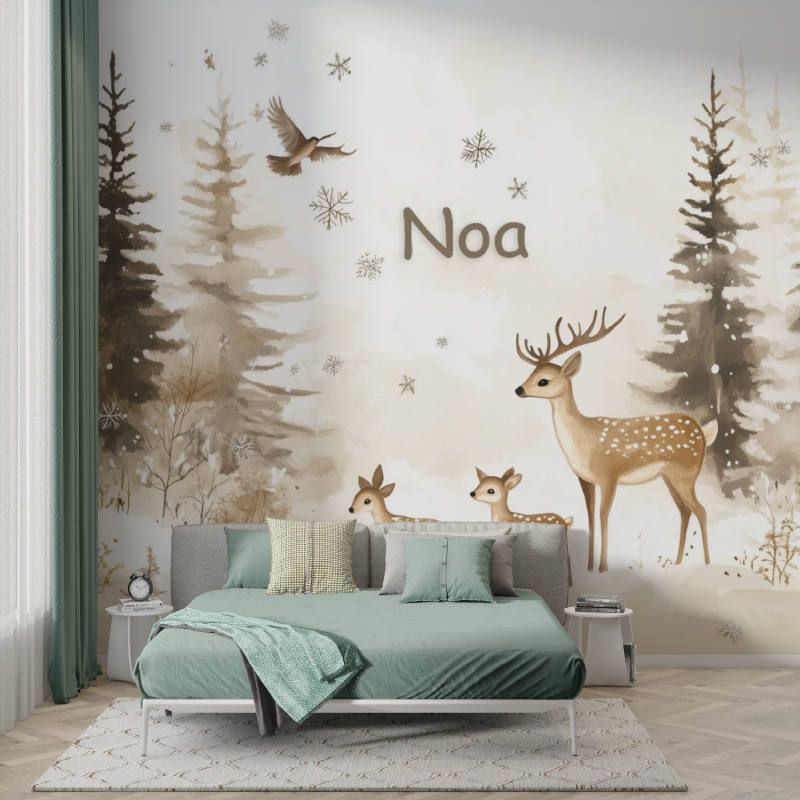 Deer Forest Name Wallpaper | Murals Wallpaper