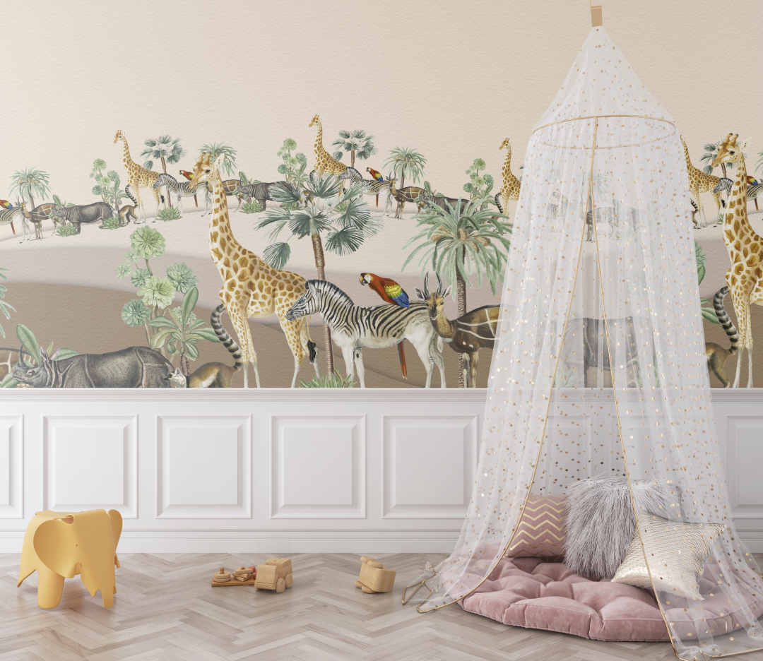 Lion and Safari Animals Wallpaper | Murals Wallpaper