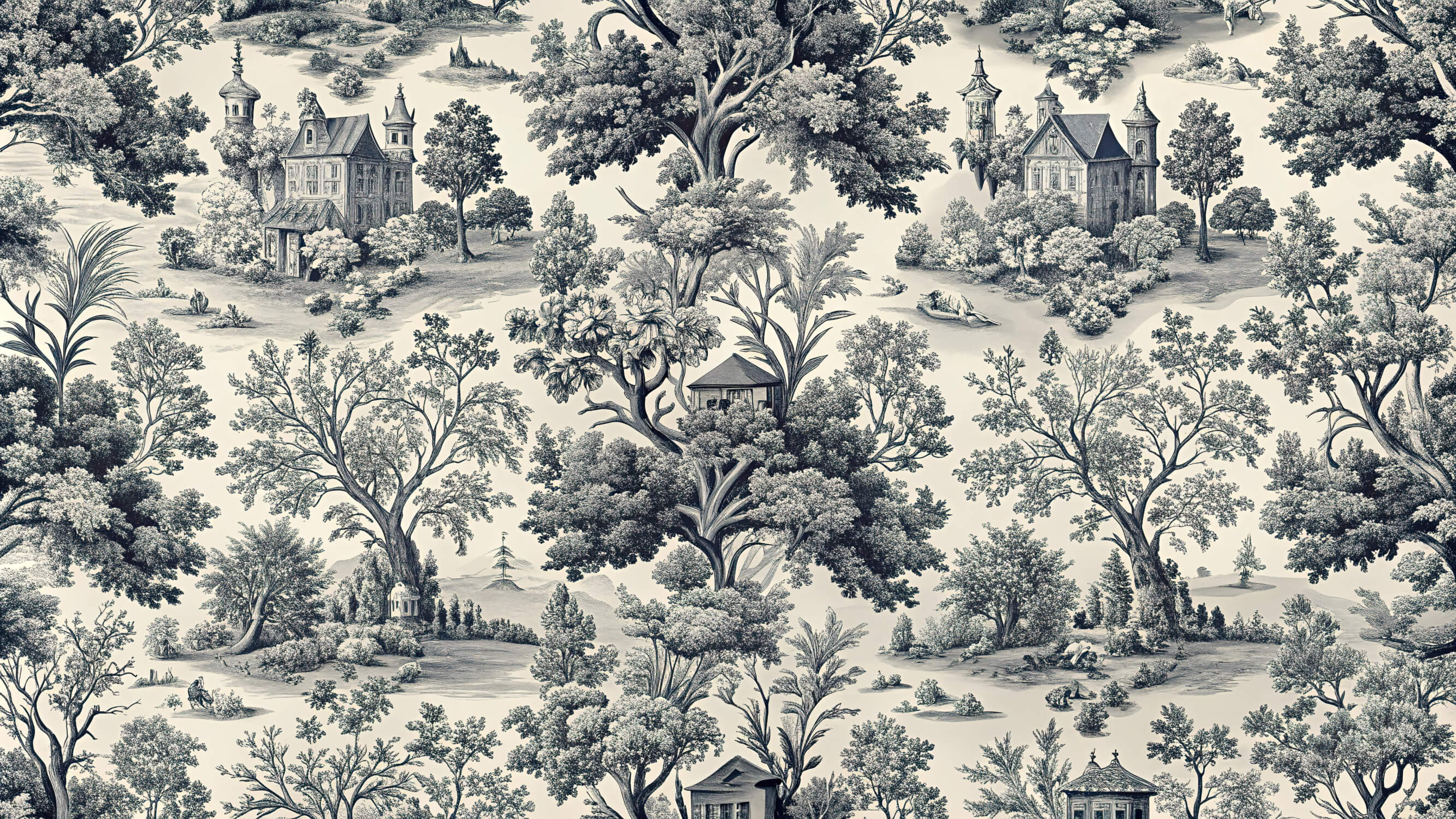 80s Toile De Jouy Wallpaper | Murals Wallpaper