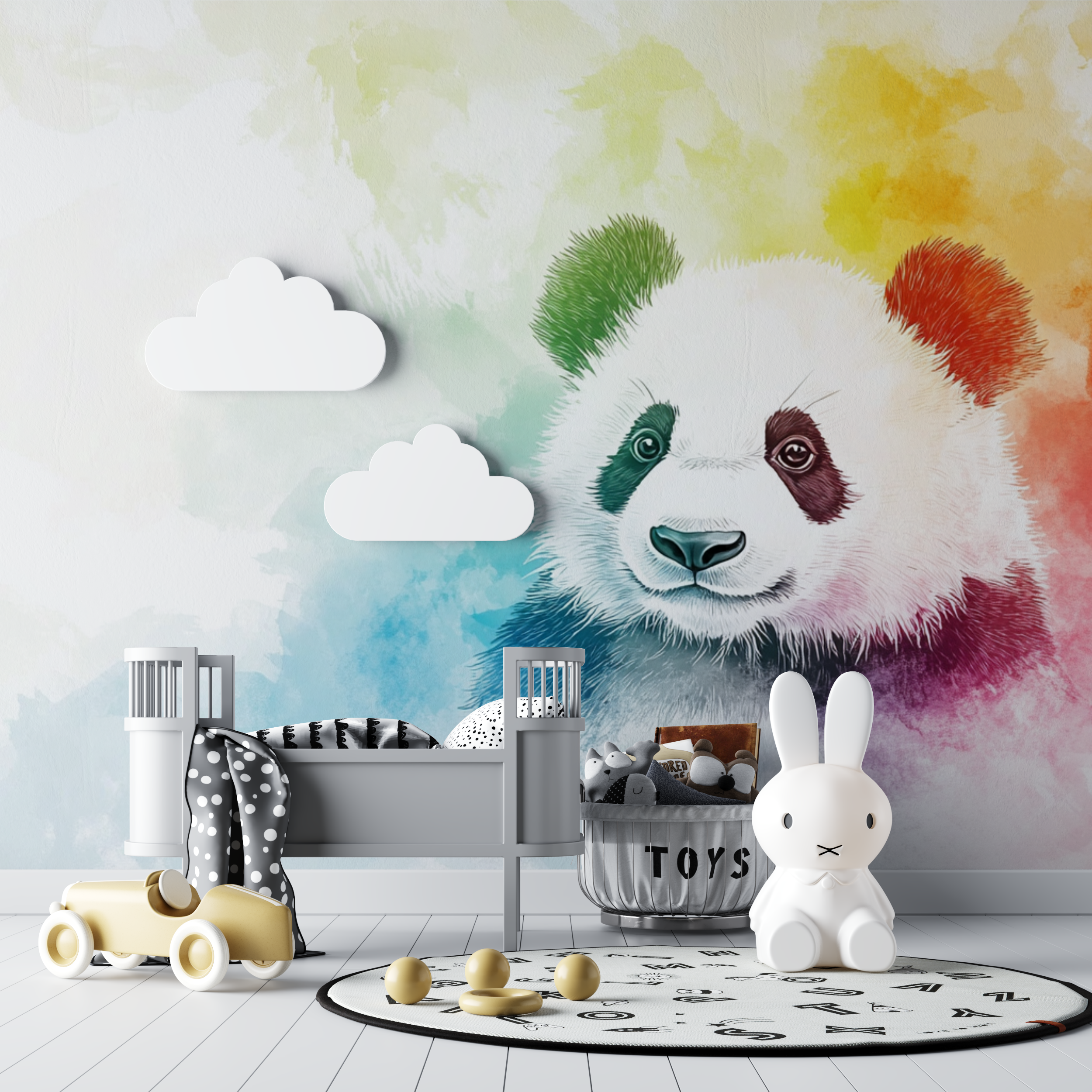 Rainbow Panda Wallpaper | Murals Wallpaper