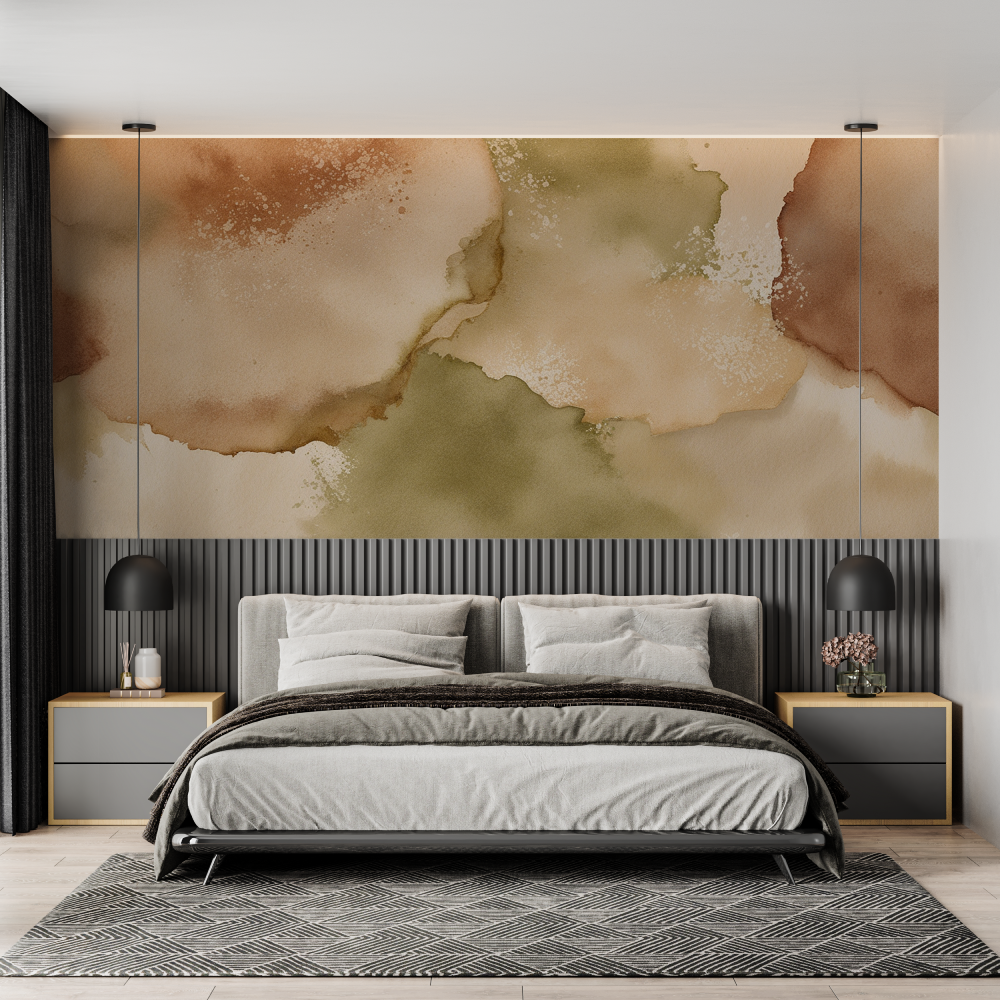 Brown Khaki Watercolor Wallpaper | Murals Wallpaper