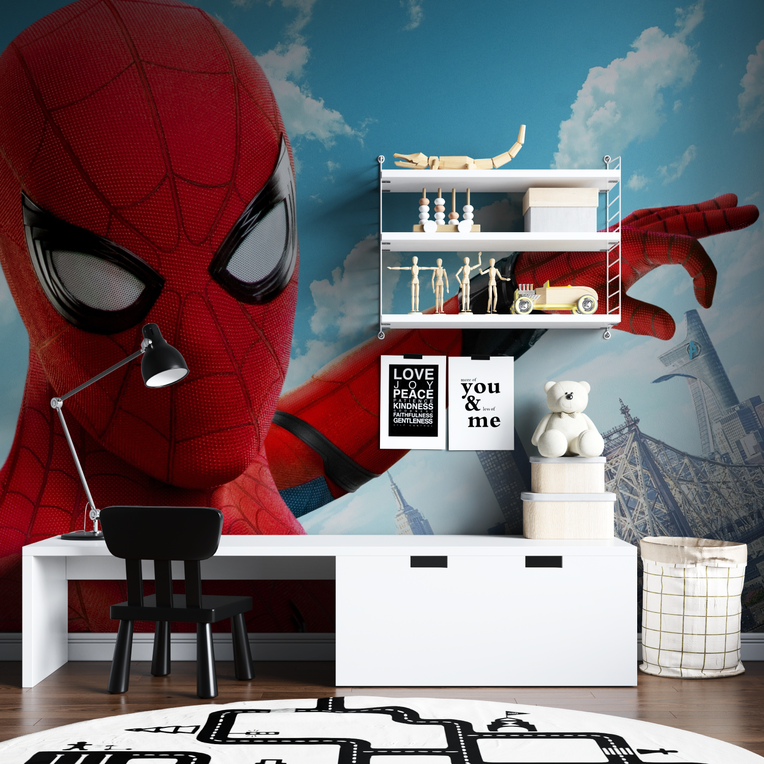3D Spider-Man Trompe L'Oeil Wallpaper | Murals Wallpaper