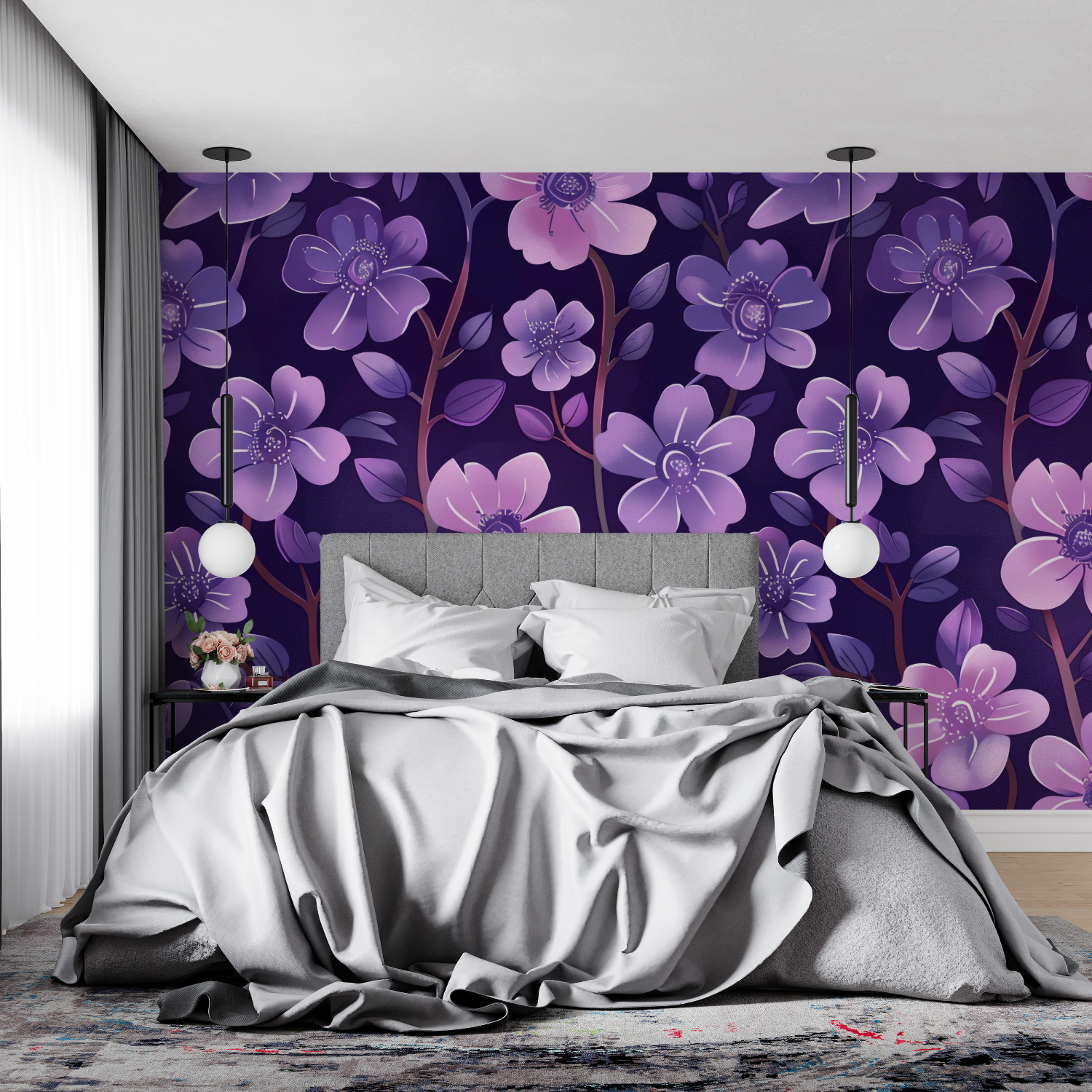 Lila Mustertapete | Wandbilder Tapete