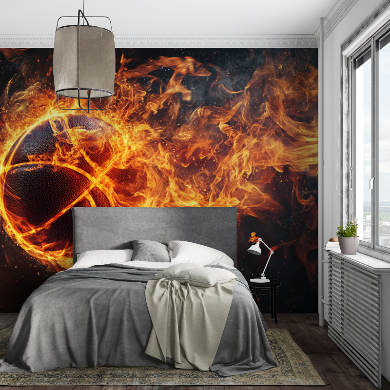 Flames Basketball Stadium Wallpaper | Murals Wallpaper