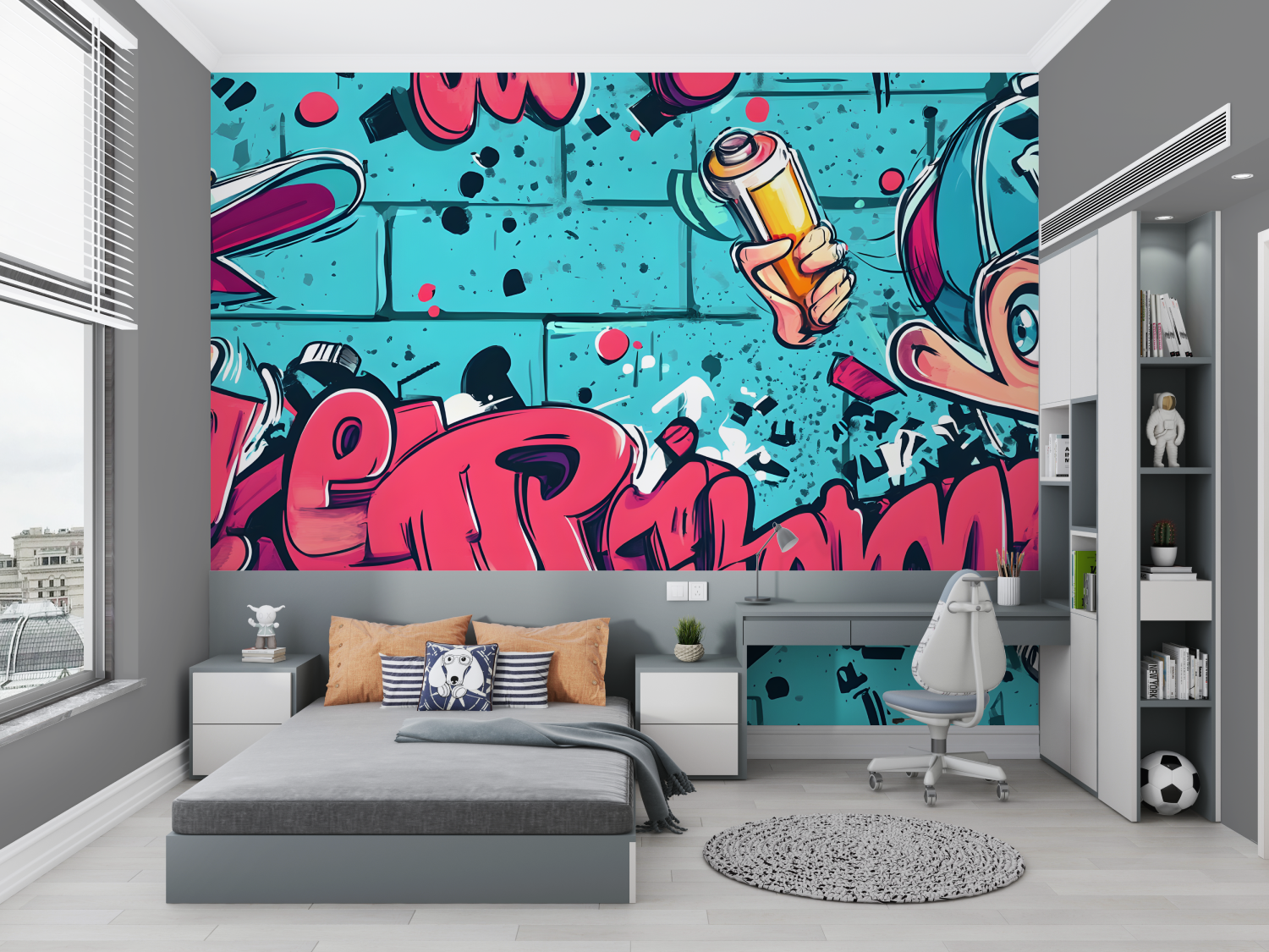 3D Graffiti Teen Wallpaper | Murals Wallpaper