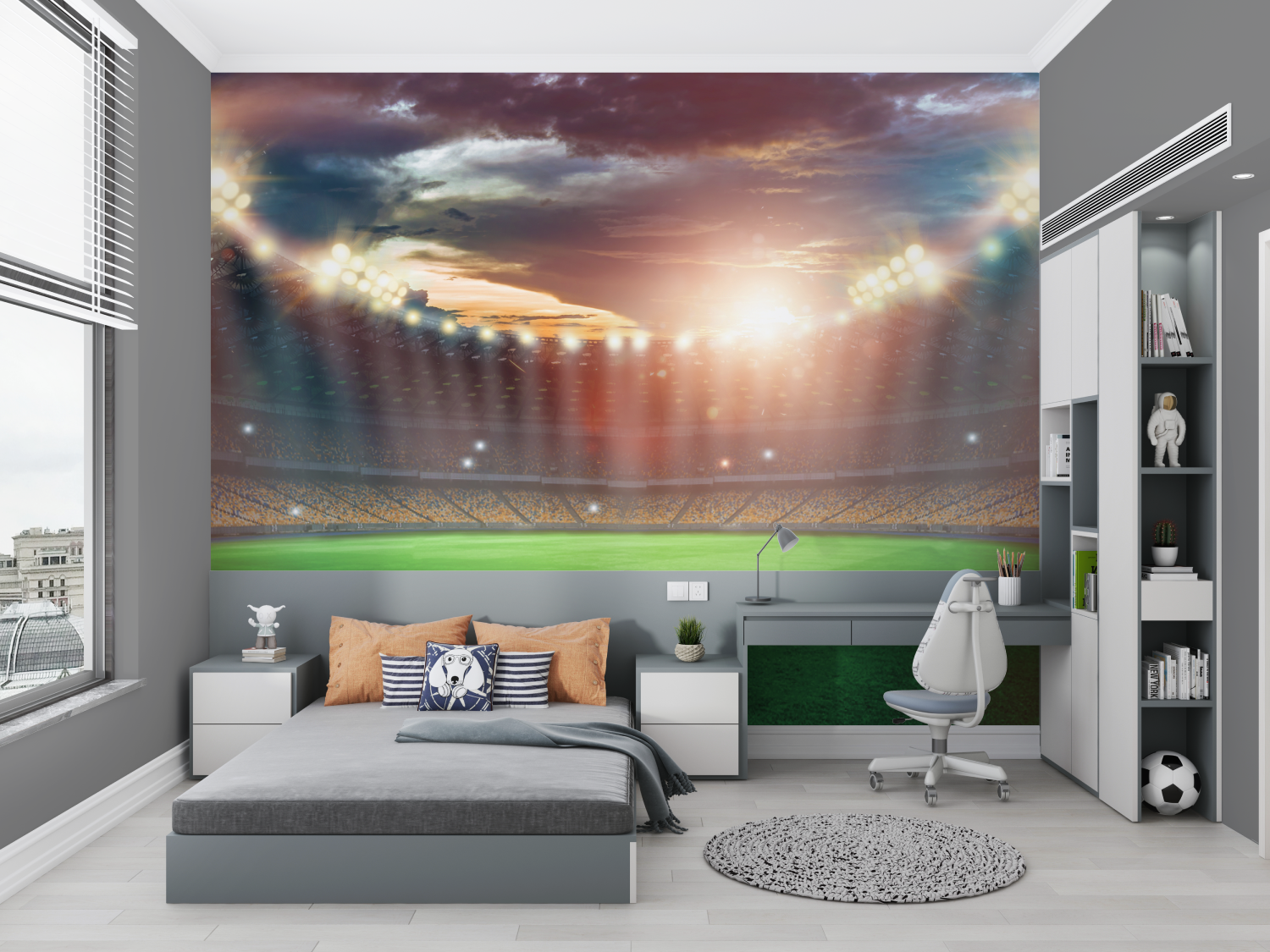 Fußball-Schlafzimmertapete | Wandtapete