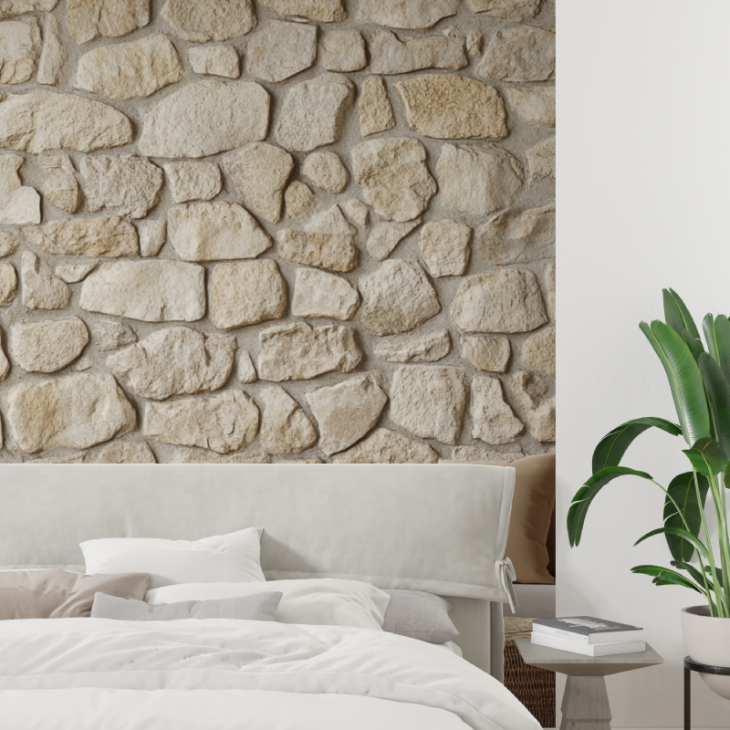 Papier peint pierre trompe l oeil tapisserie tendance