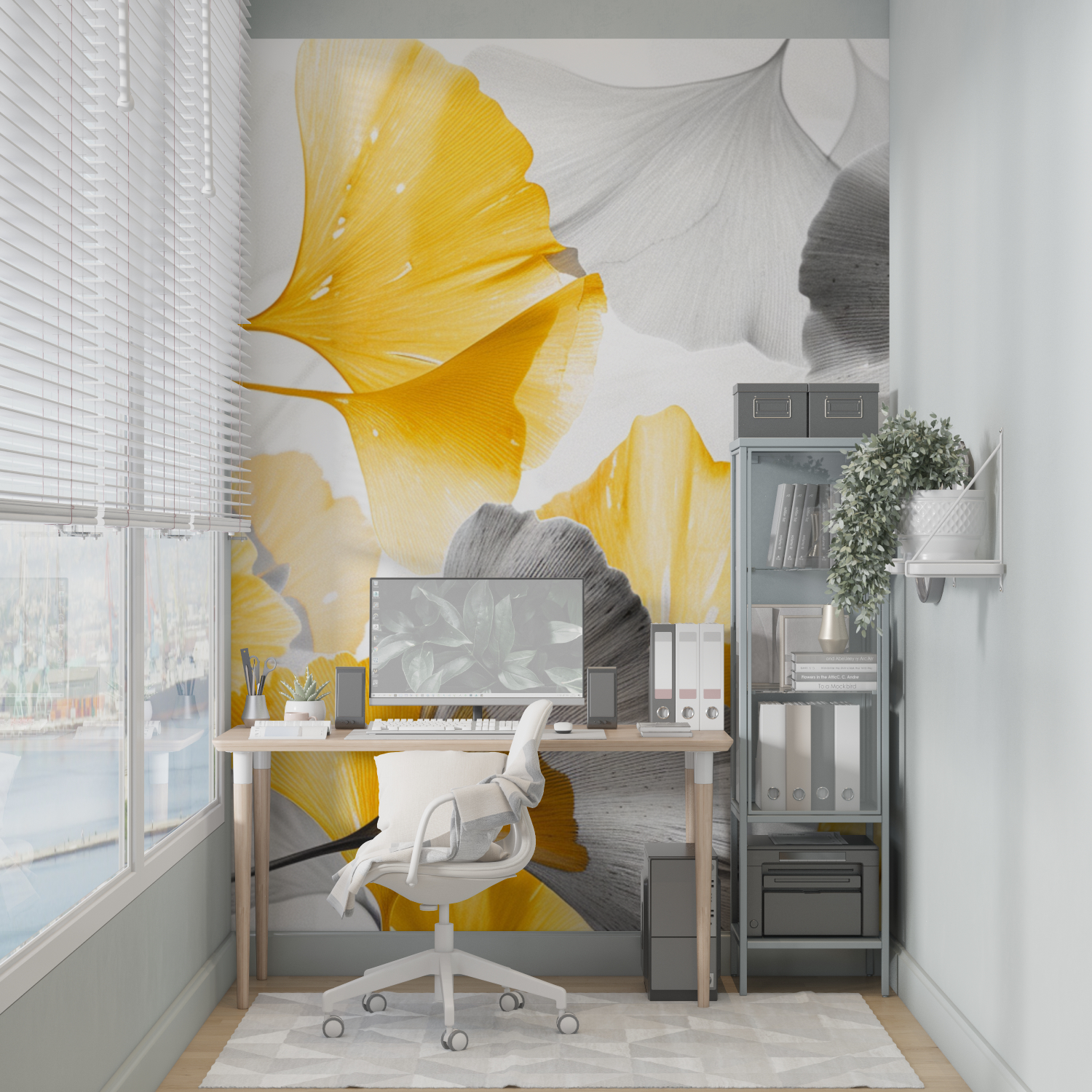 Gray and Yellow Wallpaper | Murals Wallpaper