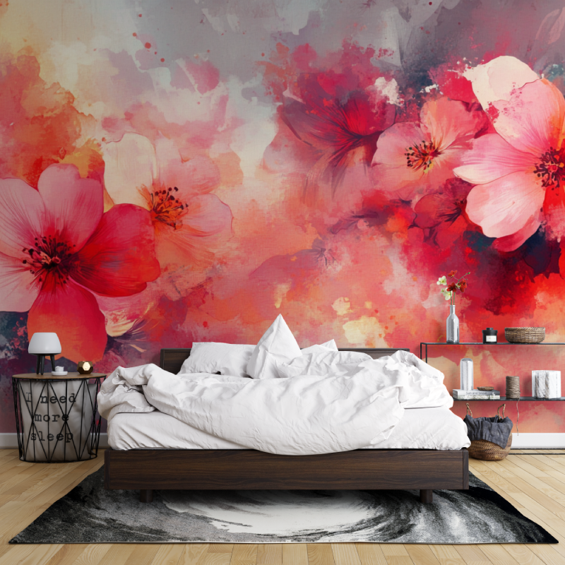 Abstract Colorful Watercolor Flower Wallpaper | Murals Wallpaper