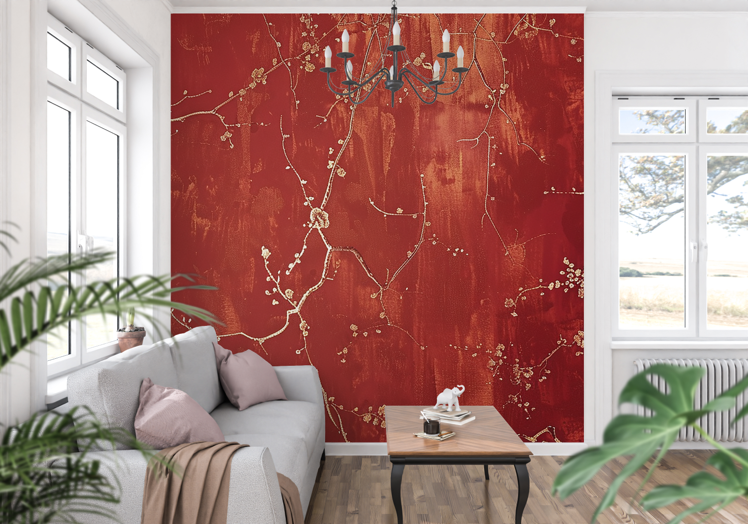 Red and Gold Wallpaper | Murals Wallpaper