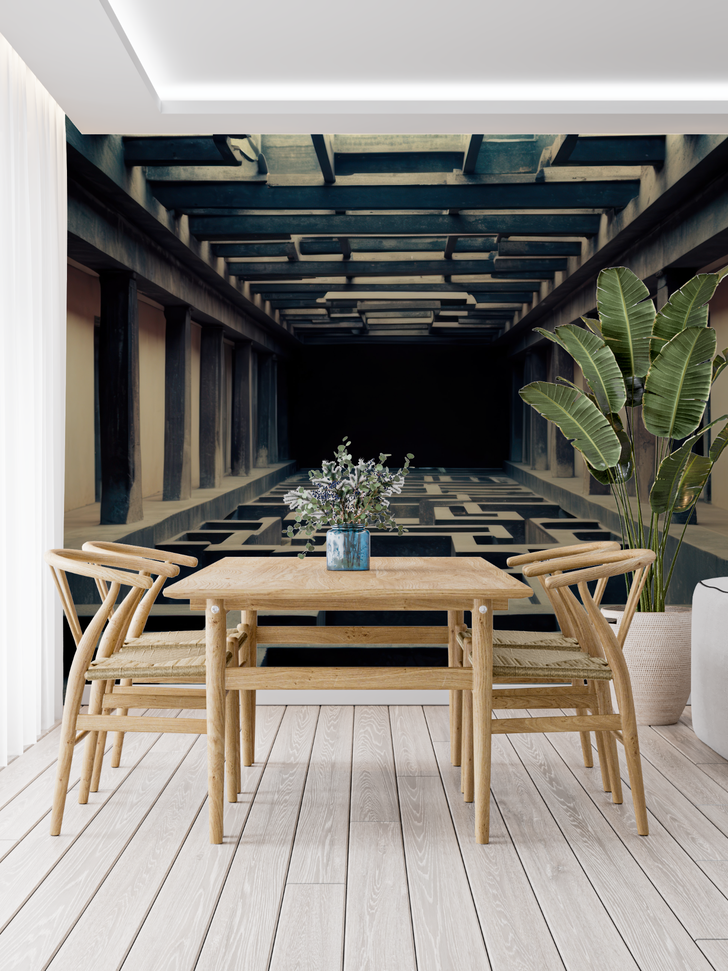 Panoramic Trompe L'Oeil Wallpaper | Murals Wallpaper