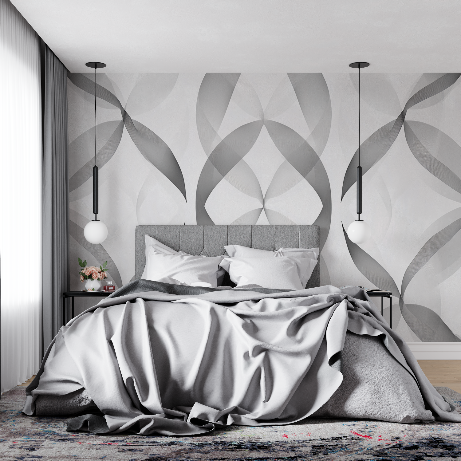 Graphical Gray Wallpaper | Murals Wallpaper
