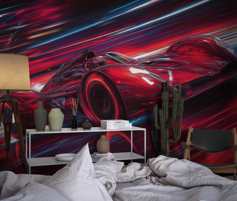 Gaming Red Car Mural Wallpaper | Murals Wallpaper