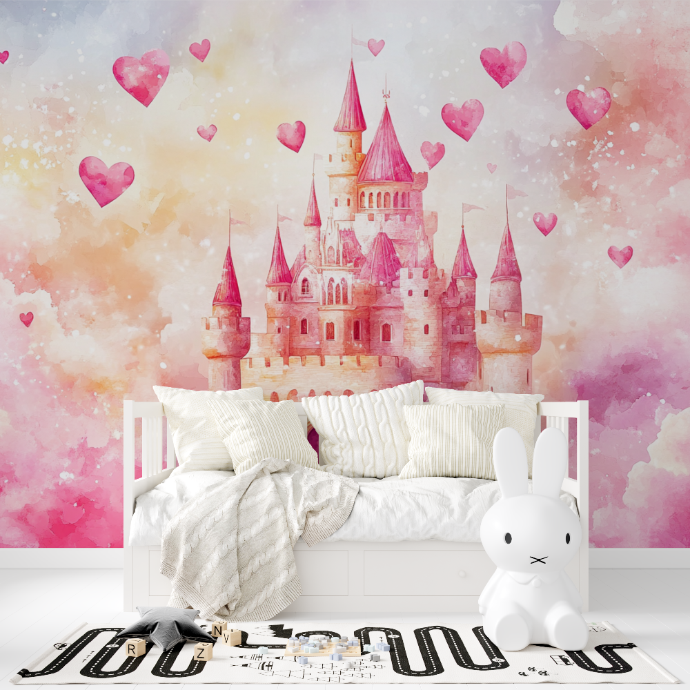 Princess Castle Pink Baby Wallpaper | Murals Wallpaper