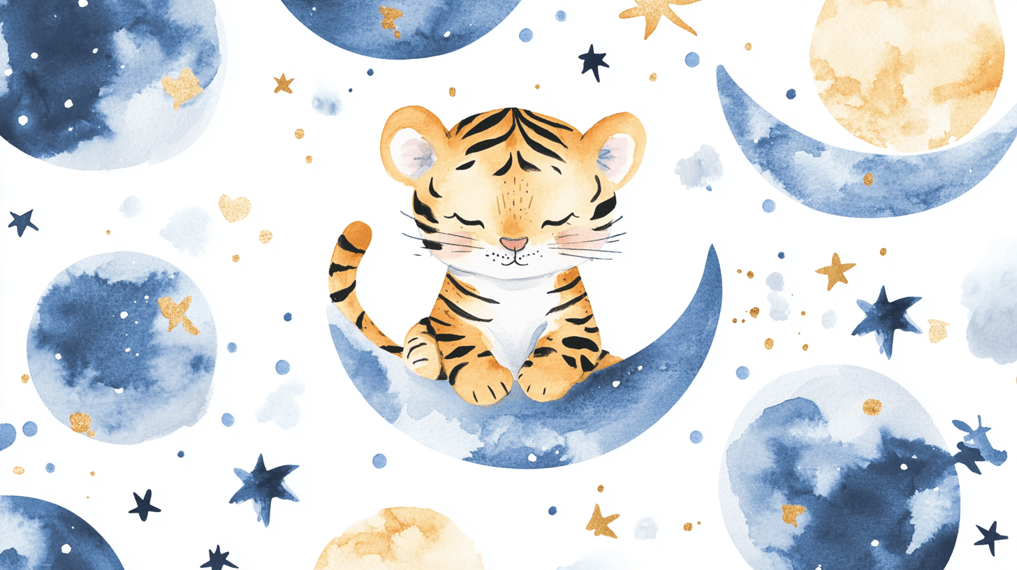 Tiger and Moon Wallpaper | Murals Wallpaper