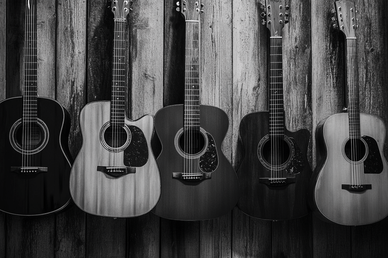 Black and White Guitar Wallpaper | Murals Wallpaper
