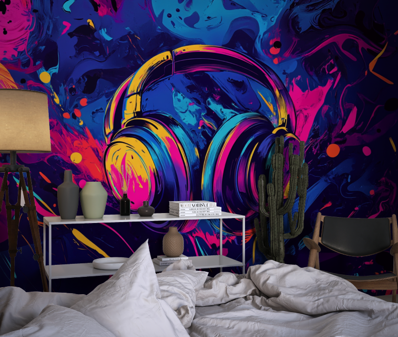 Teen Color Headphones Wallpaper | Murals Wallpaper