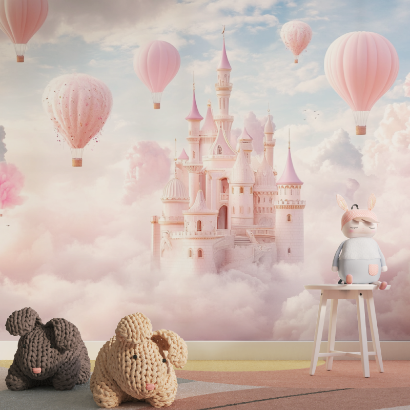 Princess Balloon and Castle Wallpaper | Murals Wallpaper