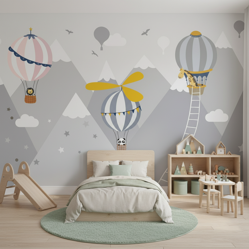 Mural Baby Boy's Room Wallpaper