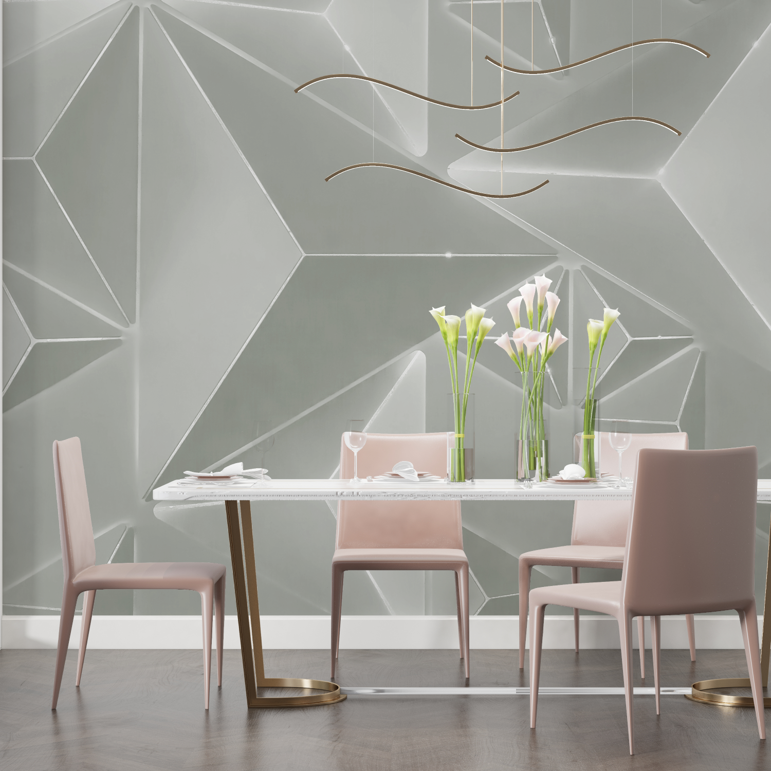 Geometric Gray Wallpaper | Murals Wallpaper