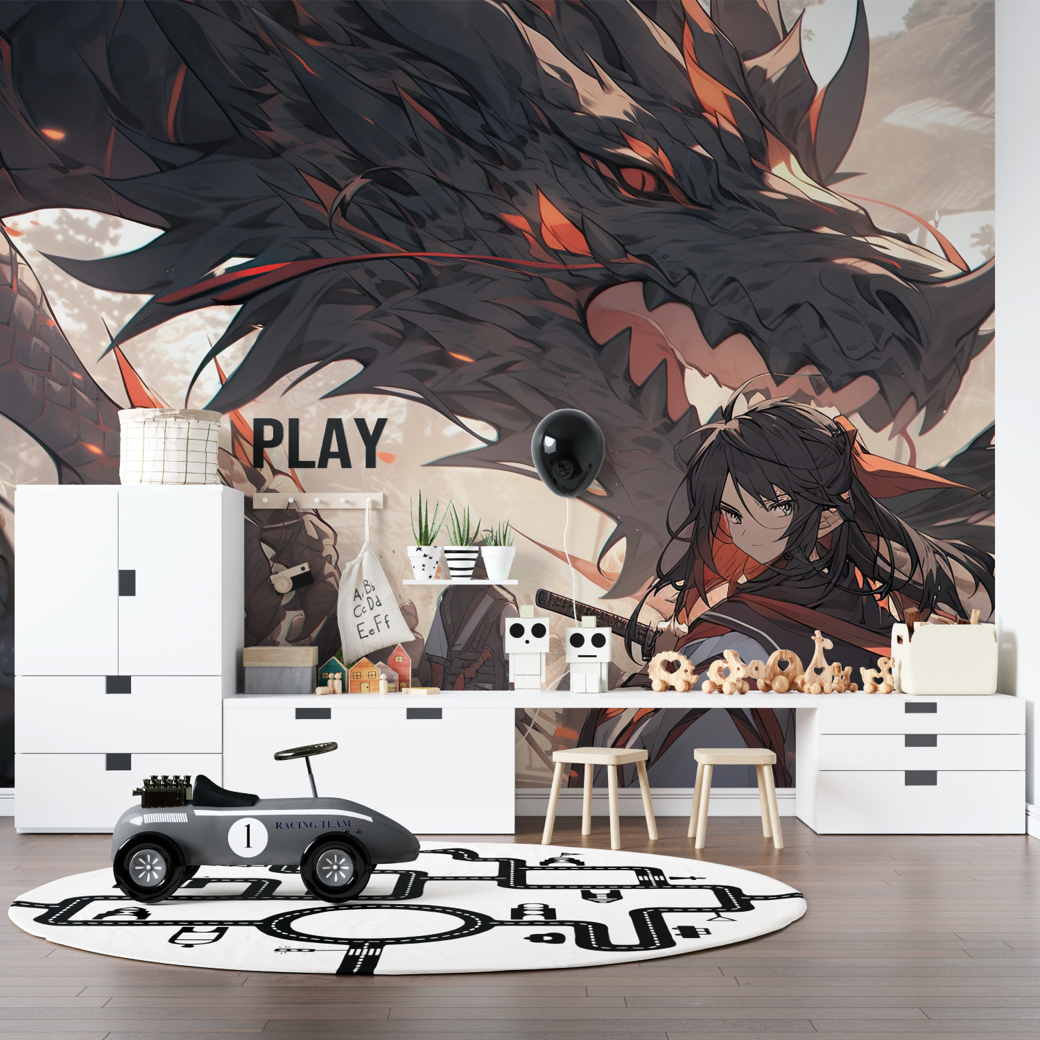 Anime Dragon Protector Wallpaper | Murals Wallpaper