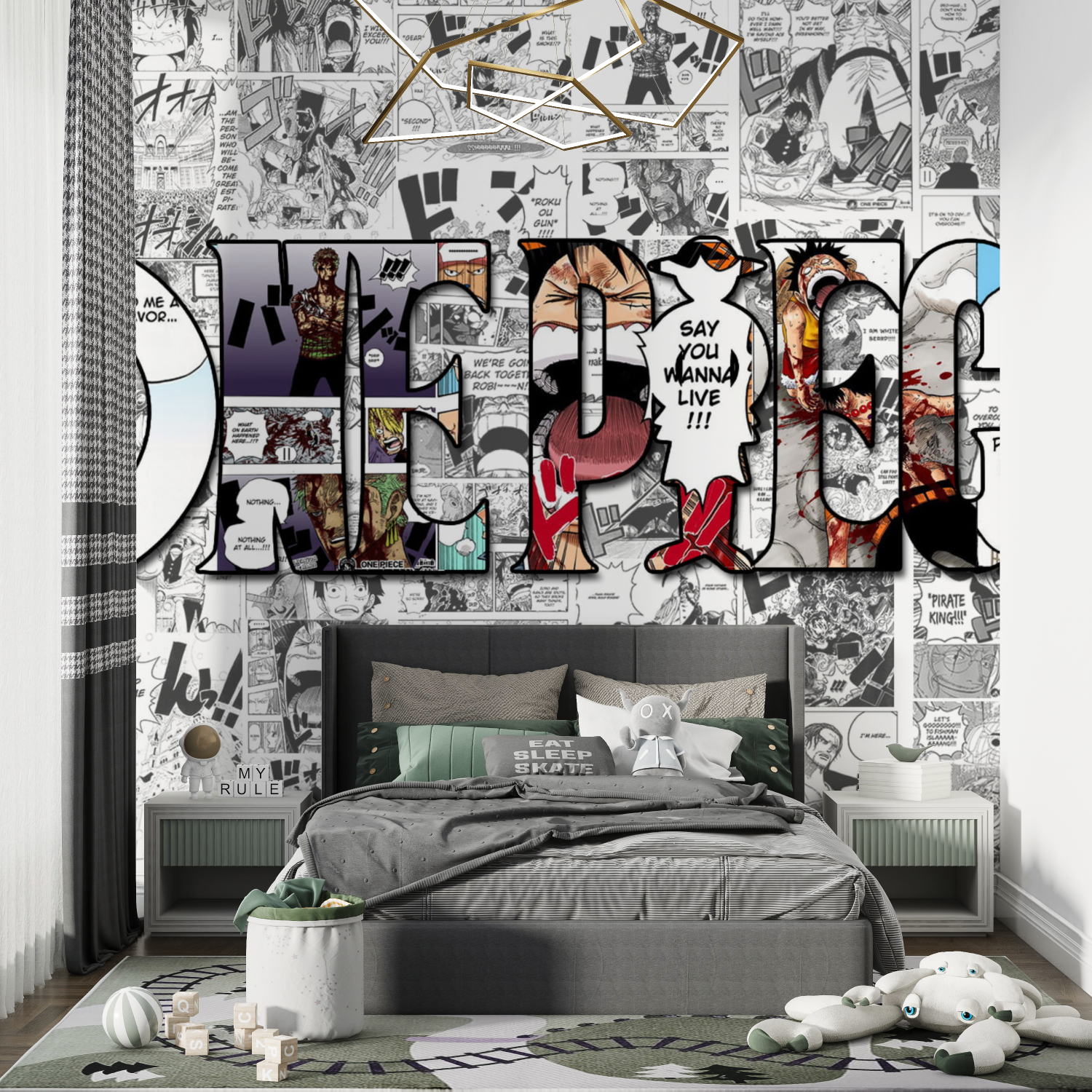 One Piece Black and White Journal Wallpaper | Murals Wallpaper