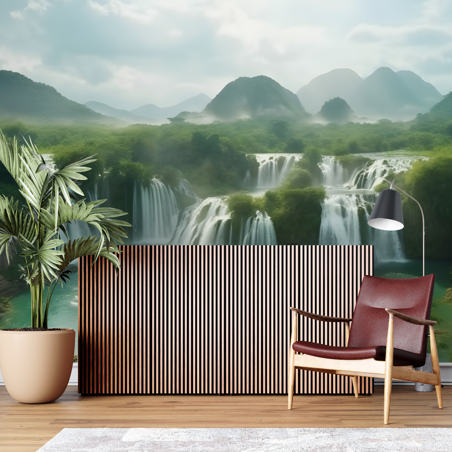 Watercolor Soft Cascade Wallpaper | Murals Wallpaper