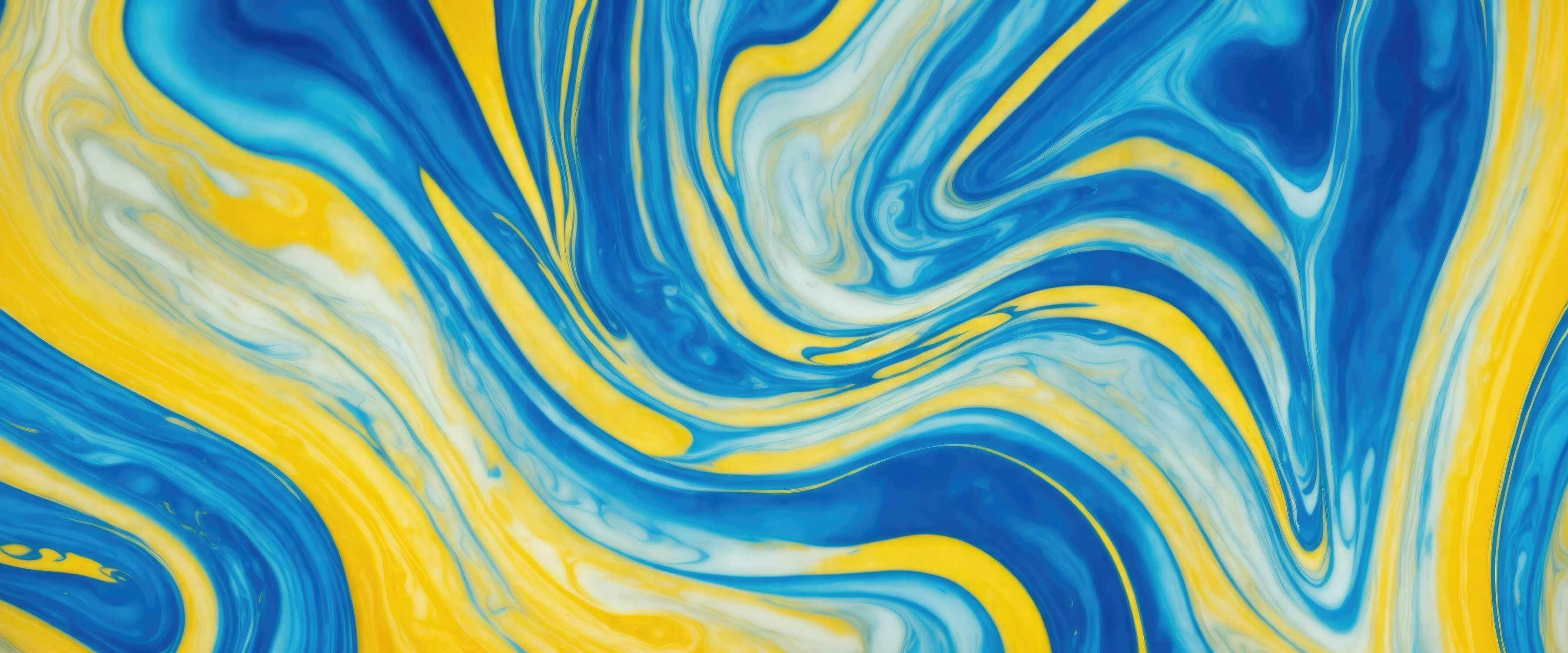 Mural Yellow and Blue Wallpaper