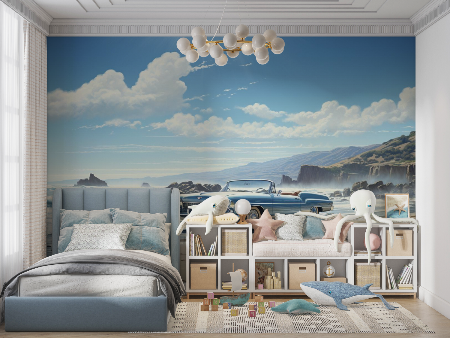 Blue Cuban Car Wallpaper | Murals Wallpaper