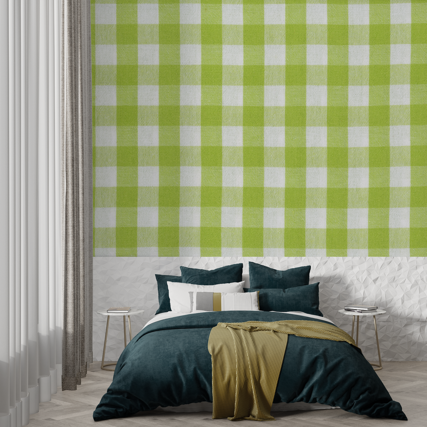 Green Checkered Wallpaper | Murals Wallpaper