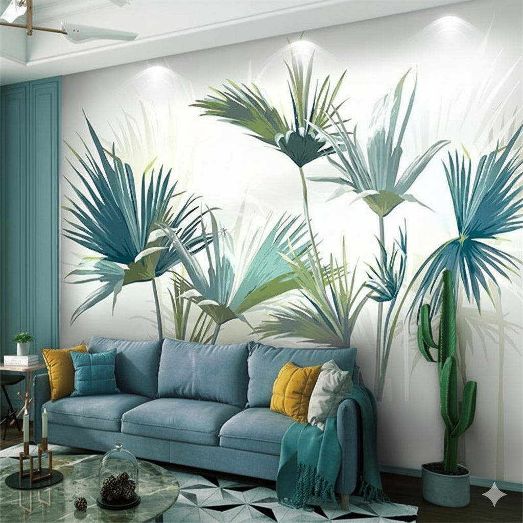 Green Foliage Jungle Mural Wallpaper