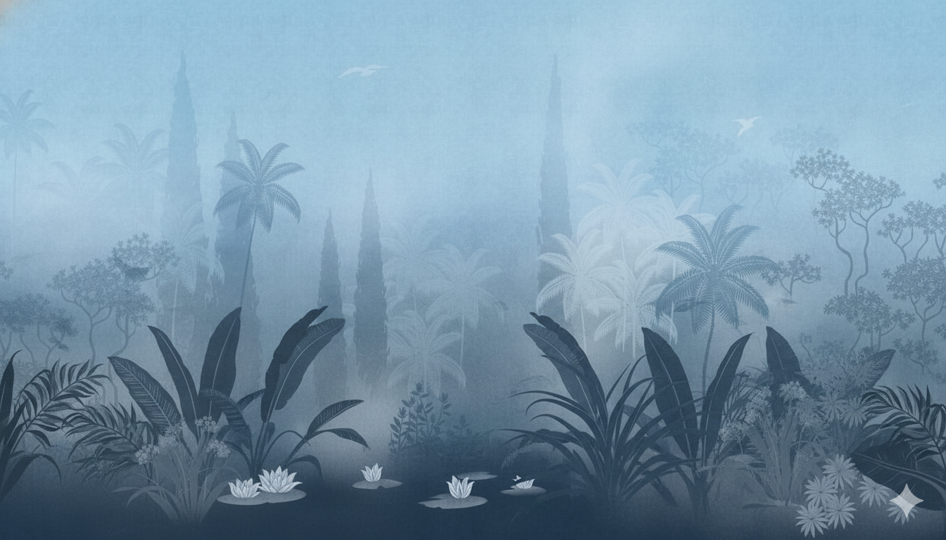 Blue Mystic Jungle Mural Wallpaper