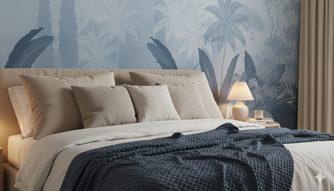 Blue Mystic Jungle Mural Wallpaper