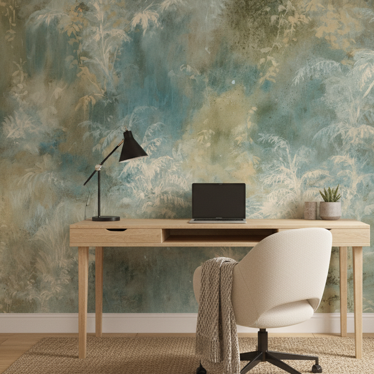 Abstrakte Grüne Folliage Wandtapete