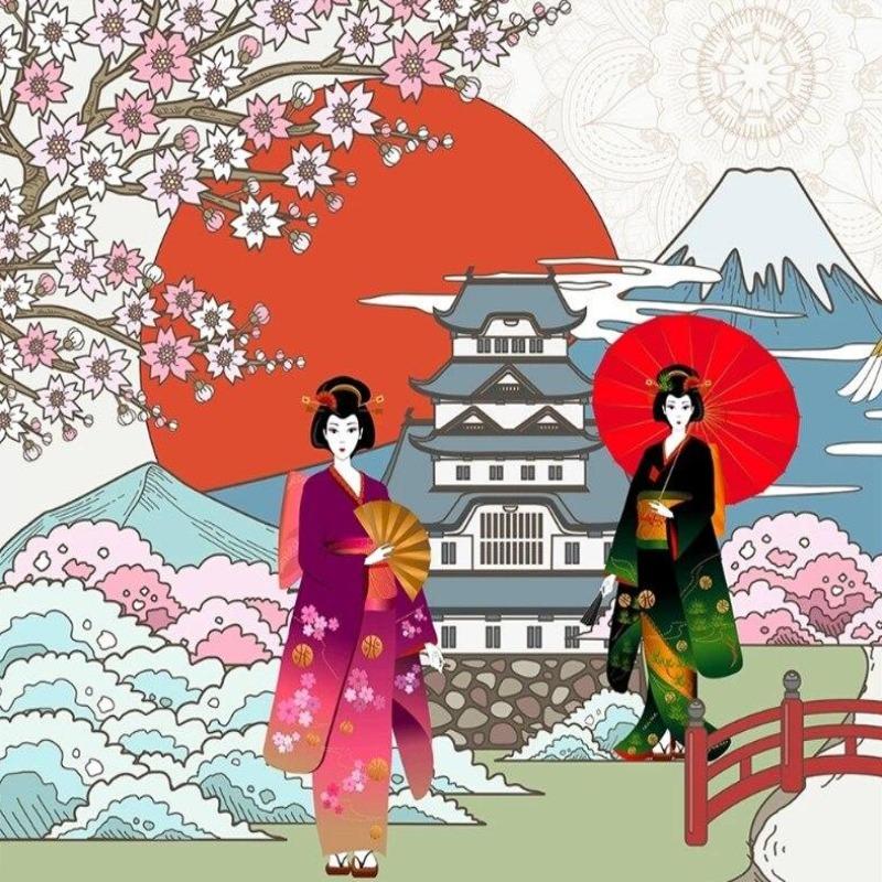 Japanische Tapete Japanische Atmosphäre | Wandbilder Tapete