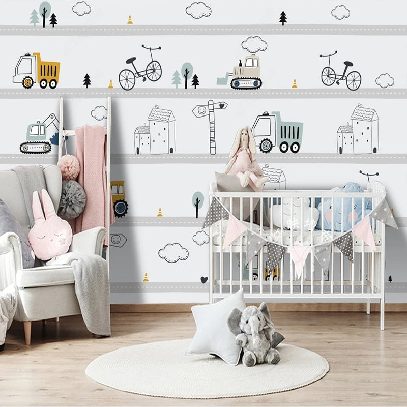 Classic Boy Wallpaper <br/> Tractor Pattern | Murals Wallpaper