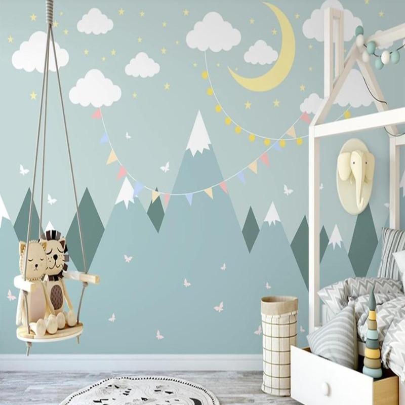 Klassische Jungentapete, kleines Landschaftsbild | Wandtapete