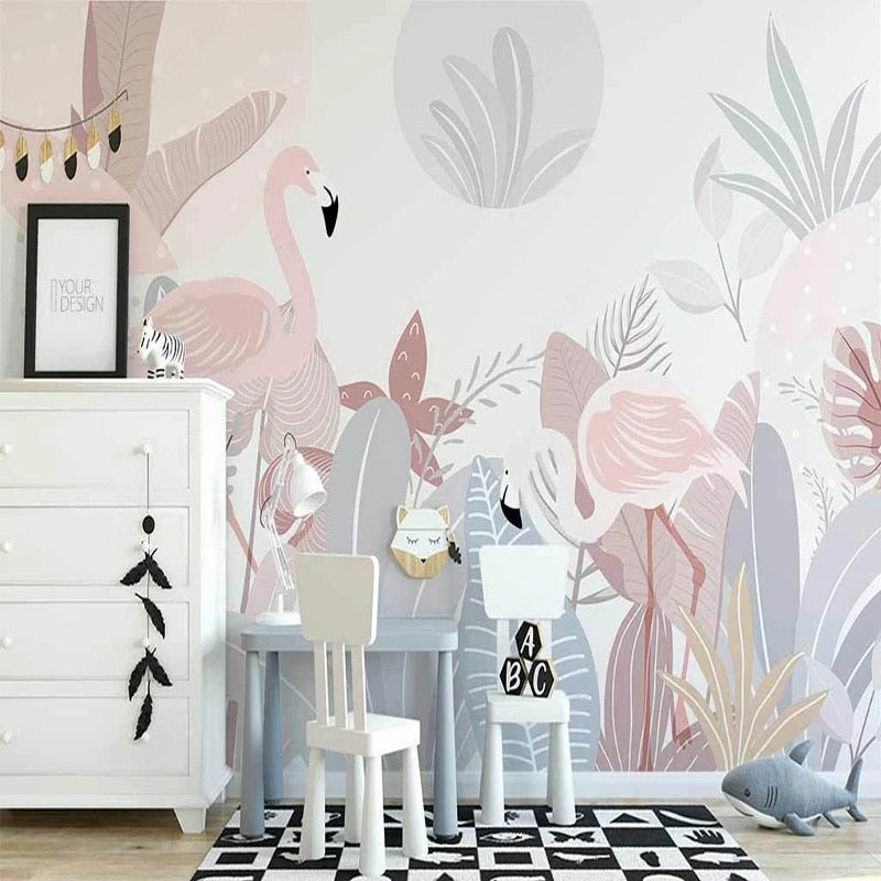 Pastel Baby Pink Flamingo Wallpaper | Murals Wallpaper
