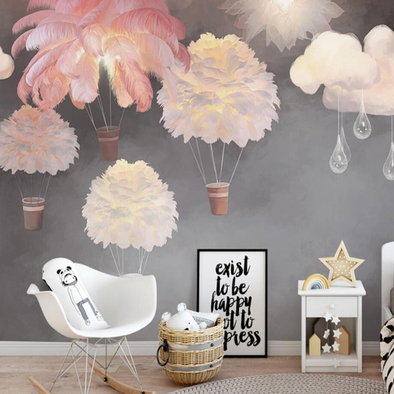 Classic Girl Wallpaper<br/> Messy Feather | Murals Wallpaper