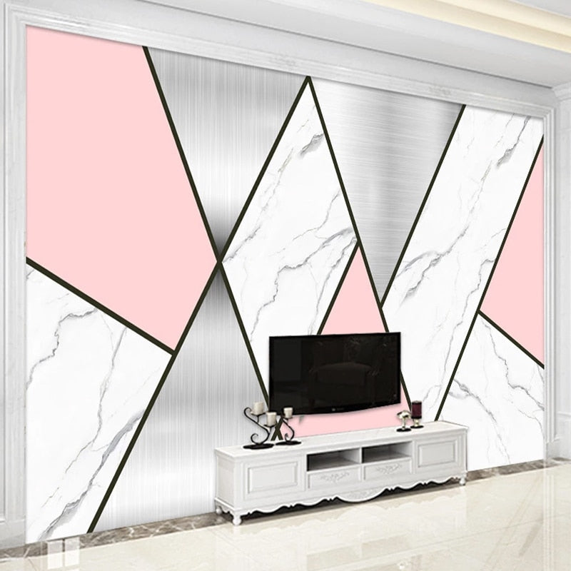 Geometric Wallpaper Pink Gray | Murals Wallpaper