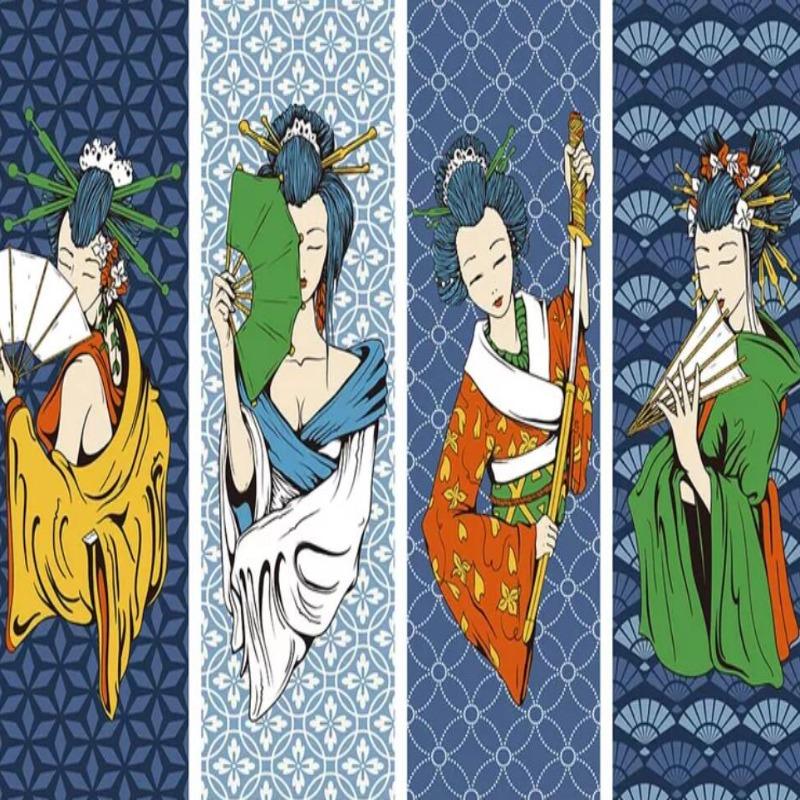 Japanische Tapete: Nippon Fan | Wandbilder Tapete