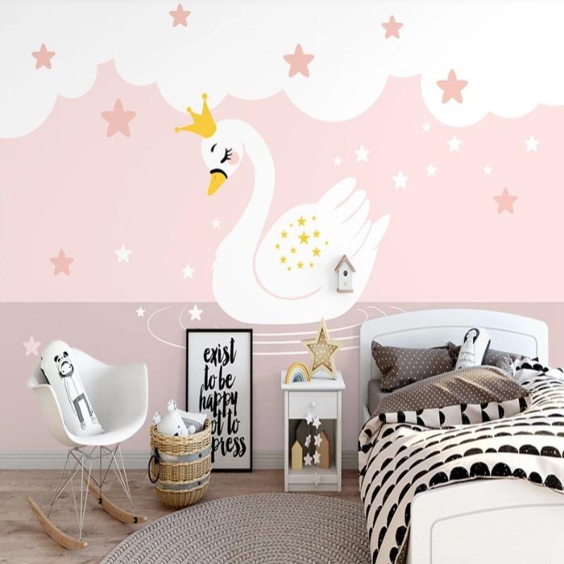 Princess Pink Swan Wallpaper | Murals Wallpaper