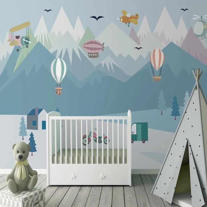 Bergflugzeug-Tapete | Wandbild-Tapete