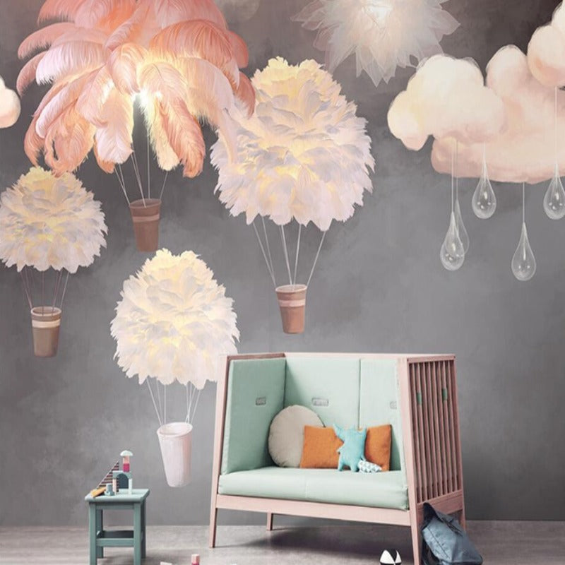 Classic Girl Wallpaper<br/> Messy Feather | Murals Wallpaper