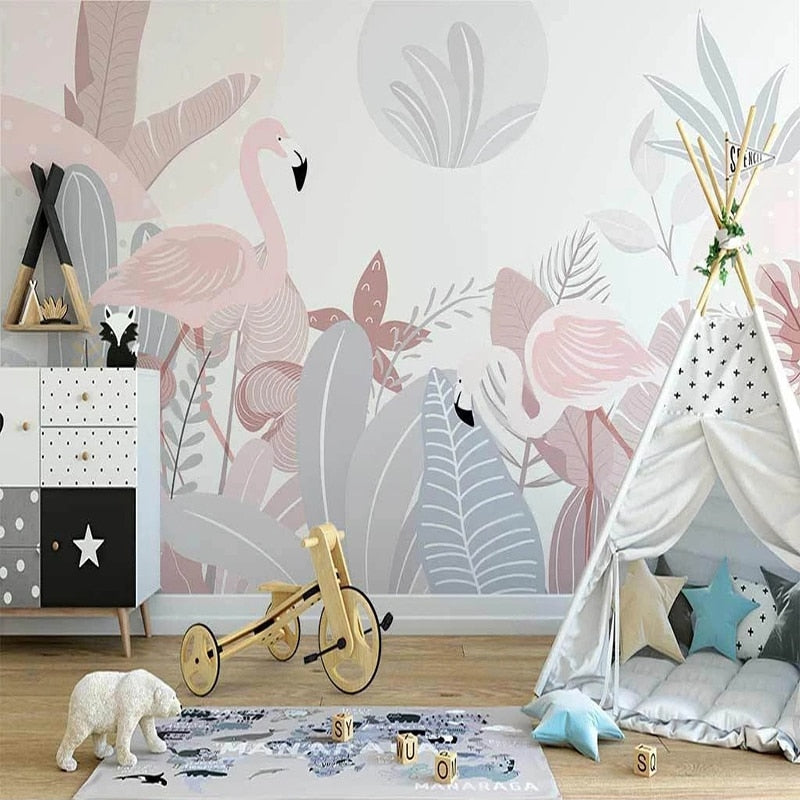 Pastel Baby Pink Flamingo Wallpaper | Murals Wallpaper